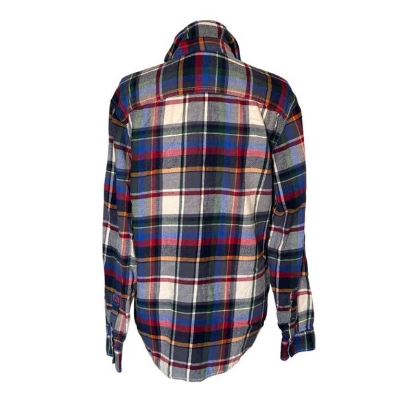 American Eagle Shirt Mens Blue Red Tan Plaid Long Sleeve Button Up Sz Medium - Picture 6 of 6